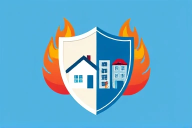 Fire insurance shield protecting home and apartment.