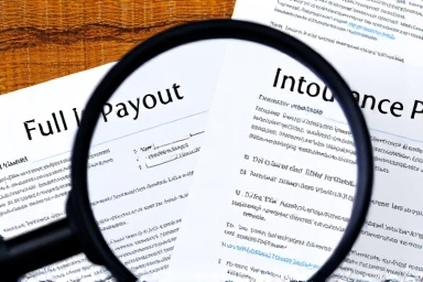 Magnifying glass over insurance documents highlighting payout differences.