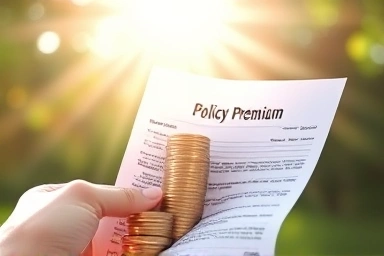 Car insurance policy with a refund notification.