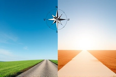 Visual metaphor for choosing long-term vs. short-term insurance coverage.