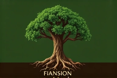 Symbolic image of a strong tree representing financial security and farm value.