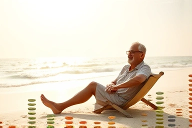 Symbolic representation of retirement income and tax benefits.