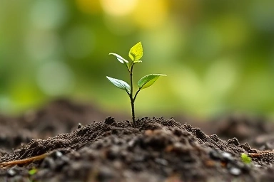 Symbol of growth and future protection, a strong sapling