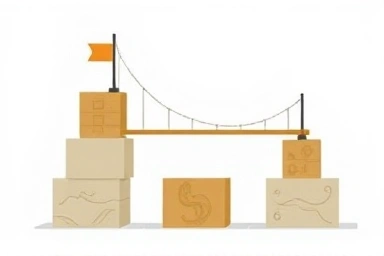 Visual metaphor for building a strong financial foundation for old age.