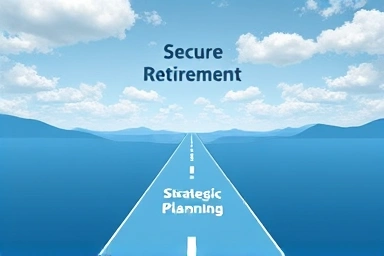 Strategic retirement planning, secure future, pension management paths.