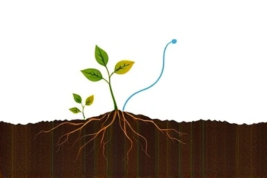 Metaphor of pension contributions nurturing future financial growth.