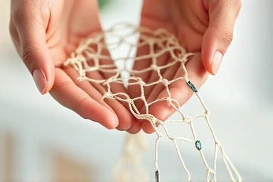 Financial safety net woven with medical symbols