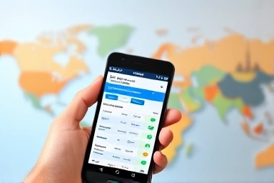 Smartphone app comparing travel insurance plans worldwide.