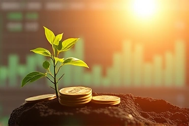 Symbolic growth of money and long-term investment.