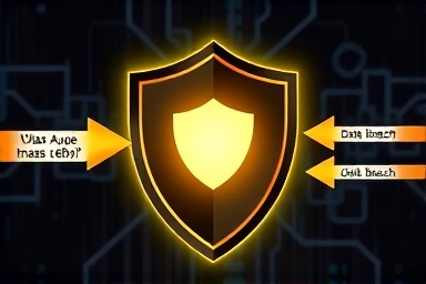 Digital shield protecting network from data breach arrows