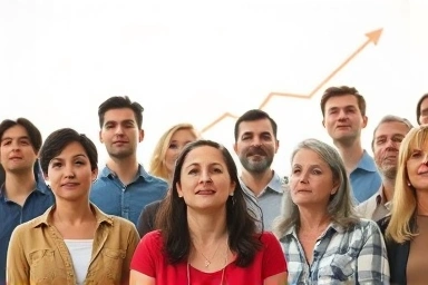 Diverse group planning financial future with confidence.