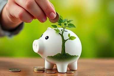 Hands growing financial security by investing.