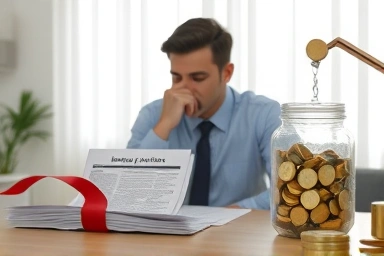 Person saving money by reviewing insurance policies.