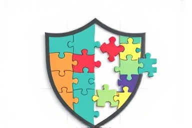 Puzzle pieces forming a shield, symbolizing comprehensive insurance coverage.