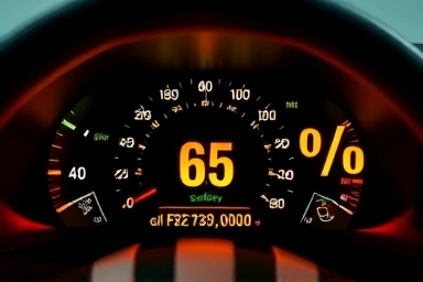 Car dashboard showing safety score and discount.