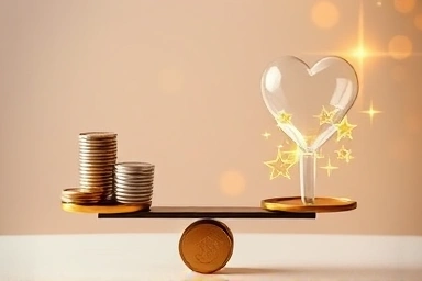 Symbolic balance of cost vs value for event hosting