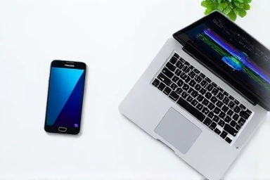 Galaxy smartphone and laptop showing data recovery diagnostics