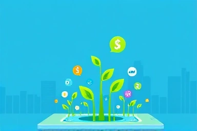 Digital growth and financial success metaphor