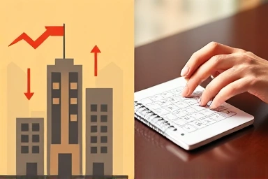 Building profit graphic and financial calculation for investment.