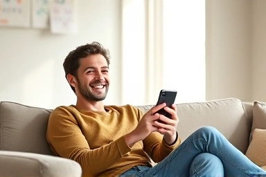 Smartphone user earning money from app