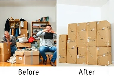 Organized vs. disorganized packing for moving