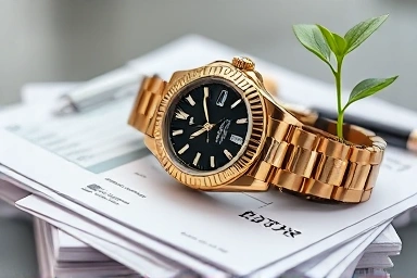 Luxurious Rolex watch symbolizing wealth and asset growth.