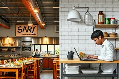 Shared kitchen efficiency vs. traditional restaurant overhead.