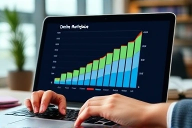 Online marketplace interface showing profit growth graph