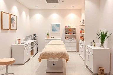 Modern and clean waxing studio interior