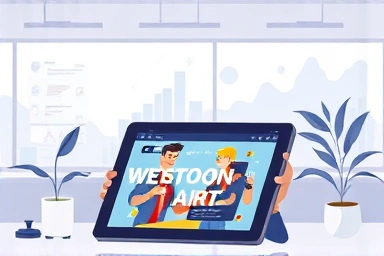 Webtoon background art collaboration with 3D elements