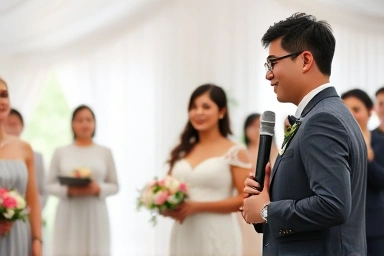 Professional MC leading a joyous and smooth wedding ceremony.