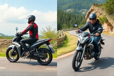 Importance of seat height and handling for 125cc manual bike riders.