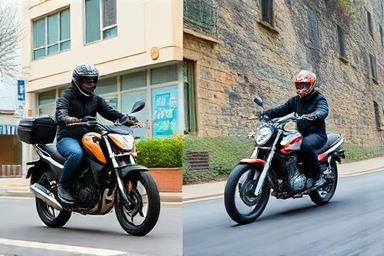 Beginner vs. experienced rider on different motorcycle classes.