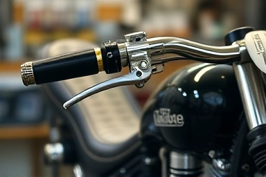 Custom motorcycle handlebars and seat detail