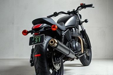 Custom motorcycle rear fender and exhaust