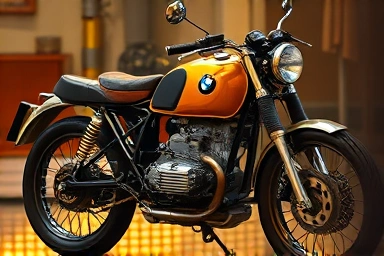 Vintage BMW R32 motorcycle with boxer engine, historical automotive