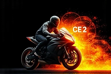 Motorcycle safety, CE 2 protection, impact absorption visualization