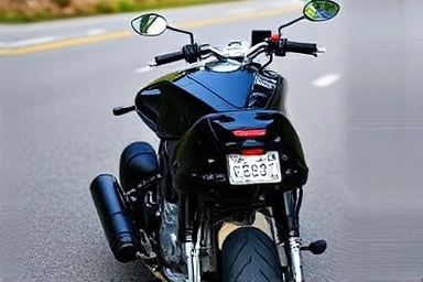 Custom motorcycle with fenderless kit, legal modification focus