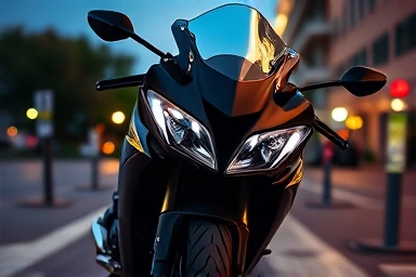 Suzuki GSX-R125 motorcycle parked on city street at dusk