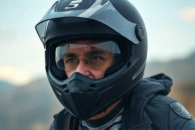 Motorcyclist with clear vision, safe riding