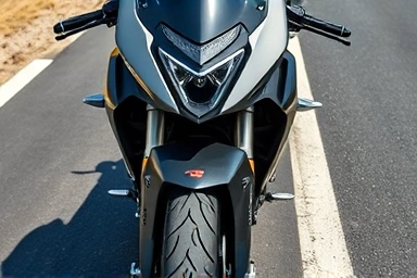Motorcycle with integrated dual-channel black box cameras.