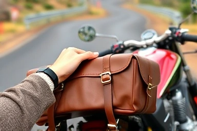 Attaching a saddlebag to a motorcycle for travel