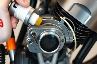 Motorcycle throttle body cleaning process
