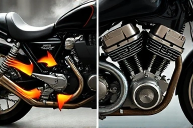 Overheated vs. optimized motorcycle engine cooling