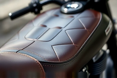 Custom motorcycle seat, unique design, rider's personality, craftsmanship
