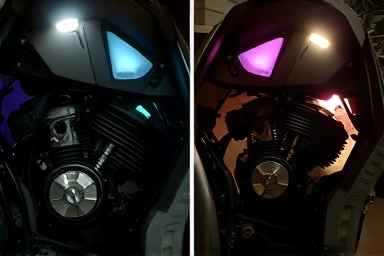 Contrast of motorcycle engine condition before and after successful inspection.
