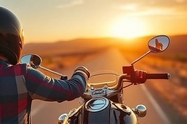 Motorcycle rider enjoying a comfortable and stable ride.