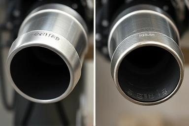 Close-up of motorcycle exhaust: legal vs illegal