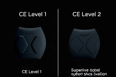 Comparison of CE Level 1 and CE Level 2 motorcycle padding