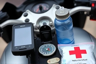 Essential motorcycle touring safety gear for preparedness.